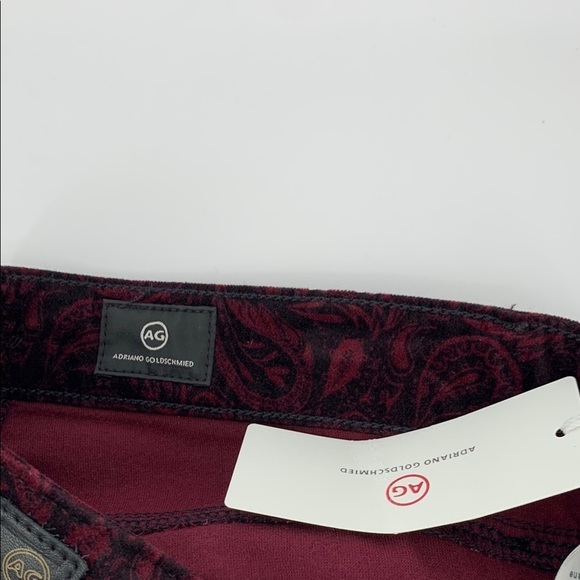 AG Adriano Goldschmied Farrah Skinny velvet corduroy pants jeans paisley new 27 - Picture 5 of 6